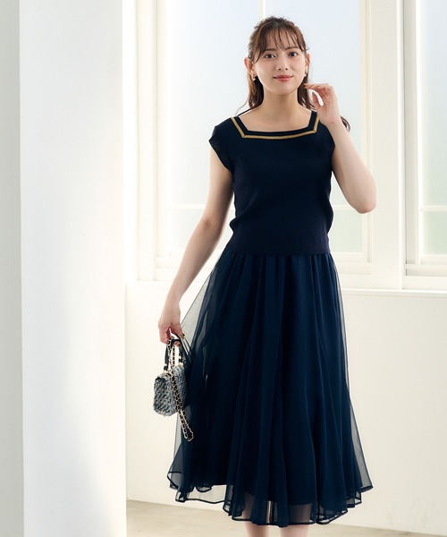 12Twelve Agenda（トゥエルブ　アジェンダ）の「シャイニーシアーボリュームスカート（スカート・レディース・ネイビー/ブルー/アイボリー・M）」の12枚目の写真