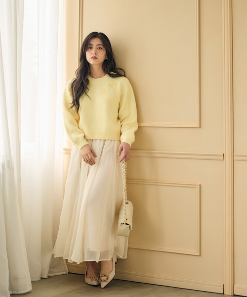 12Twelve Agenda（トゥエルブ　アジェンダ）の「シャイニーシアーボリュームスカート（スカート・レディース・ネイビー/ブルー/アイボリー・M）」の19枚目の写真