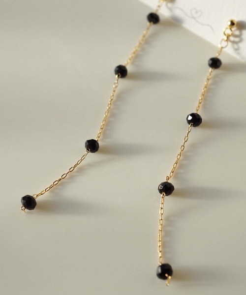 CERCA(チェルカ)の「saran jewelry/4つのガラスビーズ ロングチェーン ピアス/アレルギー対応(ピアス(両耳用)・レディース・クリア/ホワイト×ブルー/ブラック/ピンク系その他・FREE)」の12枚目の写真