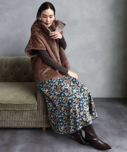 MICHEL KLEIN（ミッシェル・クラン）の「［レイヤードにおすすめ］シアーハイネックカットソー（ニット/セーター・レディース・アイボリー/ブラック/ダークグレー/ブラウン・38(M)）」の6枚目の写真