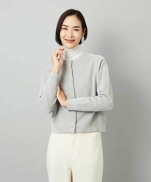 MICHEL KLEIN（ミッシェル・クラン）の「［レイヤードにおすすめ］シアーハイネックカットソー（ニット/セーター・レディース・アイボリー/ブラック/ダークグレー/ブラウン・38(M)）」の19枚目の写真