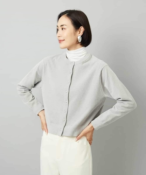 MICHEL KLEIN（ミッシェル・クラン）の「［レイヤードにおすすめ］シアーハイネックカットソー（ニット/セーター・レディース・アイボリー/ブラック/ダークグレー/ブラウン・38(M)）」の20枚目の写真