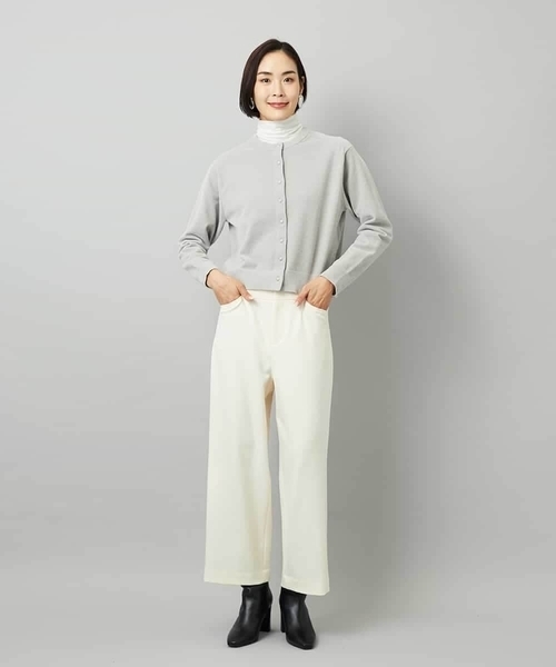 MICHEL KLEIN（ミッシェル・クラン）の「［レイヤードにおすすめ］シアーハイネックカットソー（ニット/セーター・レディース・アイボリー/ブラック/ダークグレー/ブラウン・38(M)）」の21枚目の写真