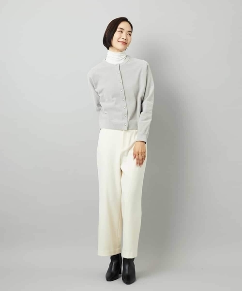 MICHEL KLEIN（ミッシェル・クラン）の「［レイヤードにおすすめ］シアーハイネックカットソー（ニット/セーター・レディース・アイボリー/ブラック/ダークグレー/ブラウン・38(M)）」の22枚目の写真