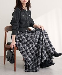 natural couture | 【WEB限定】ハイウエストサーキュラーチェックスカート(スカート)