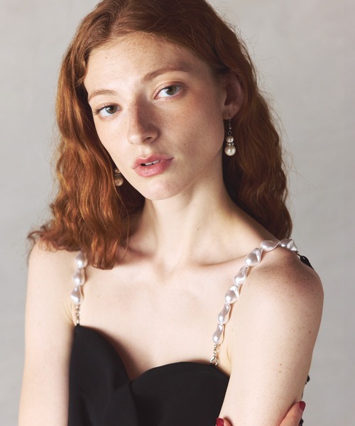 darial（ダリアル）の「【darial】2way pearl strap pants dress 2way パール ストラップ パンツドレス お呼ばれ 結婚式 二次会 成人式 同窓会 セレモニードレス パーティドレス オケージョンドレス（パンツドレス・レディース・ベージュ/ブラック/ライトベージュ・S/M/L）」の15枚目の写真