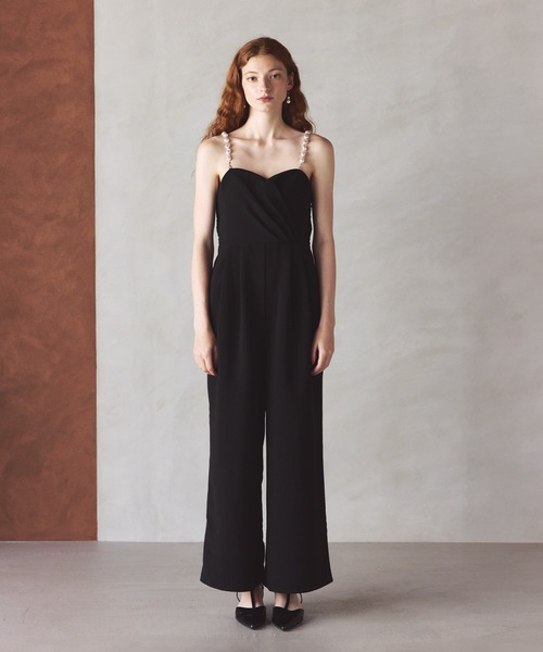 darial（ダリアル）の「【darial】2way pearl strap pants dress 2way パール ストラップ パンツドレス お呼ばれ 結婚式 二次会 成人式 同窓会 セレモニードレス パーティドレス オケージョンドレス（パンツドレス・レディース・ベージュ/ブラック/ライトベージュ・S/M/L）」の12枚目の写真