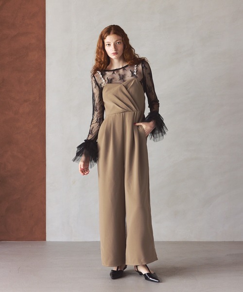 darial(ダリアル)の「【darial】着るだけで完成するパンツドレス / 2way pearl strap pants dress 2way パール ストラップ パンツドレス お呼ばれ 結婚式 二次会 成人式 同窓会 セレモニードレス パーティドレス オケージョンドレス(パンツドレス・レディース・ベージュ/ブラック/ライトベージュ・S/M/L)」の22枚目の写真