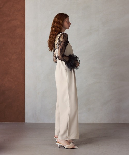 darial（ダリアル）の「【darial】2way pearl strap pants dress 2way パール ストラップ パンツドレス お呼ばれ 結婚式 二次会 成人式 同窓会 セレモニードレス パーティドレス オケージョンドレス（パンツドレス・レディース・ベージュ/ブラック/ライトベージュ・S/M/L）」の21枚目の写真