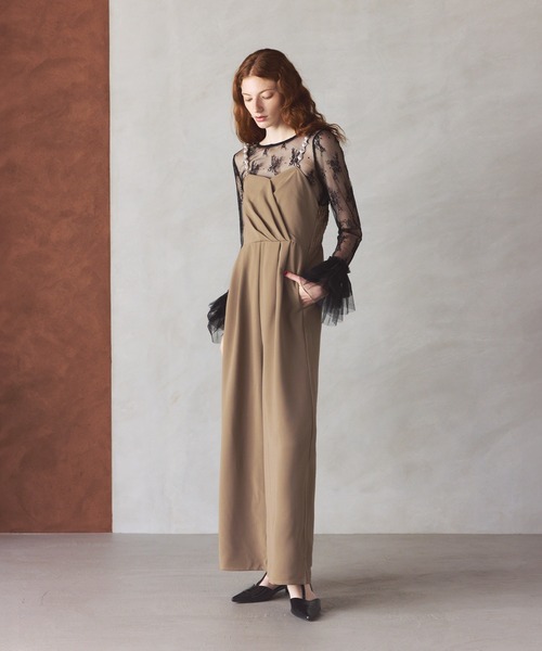 darial（ダリアル）の「【darial】2way pearl strap pants dress 2way パール ストラップ パンツドレス お呼ばれ 結婚式 二次会 成人式 同窓会 セレモニードレス パーティドレス オケージョンドレス（パンツドレス・レディース・ベージュ/ブラック/ライトベージュ・S/M/L）」の22枚目の写真