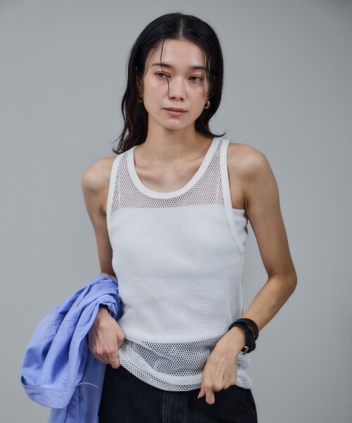 サロン アダム エ ロペ（SALON adam et rope’ ）/【IRONING（アイロニング）】mesh tank top セール】【IRONING（アイロニング）】mesh tank top（タンクトップ