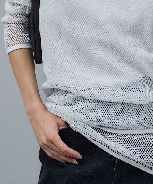 SALON adam et rope'(サロン アダム エ ロペ)の「【IRONING(アイロニング)】mesh tank top(タンクトップ・レディース・ホワイト・FREE)」の10枚目の写真