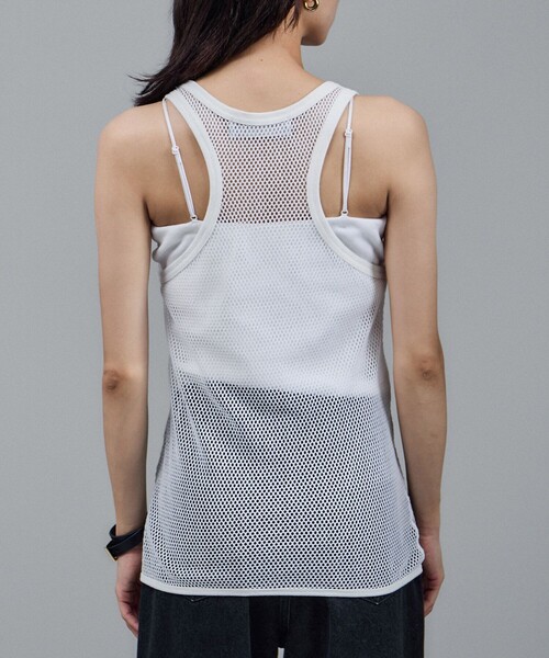 SALON adam et rope'(サロン アダム エ ロペ)の「【IRONING(アイロニング)】mesh tank top(タンクトップ・レディース・ホワイト・FREE)」の13枚目の写真