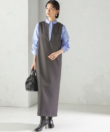 SHIPS | 〈手洗い可能〉アジャスト ボタン チェック ジャンパー スカート(ジャンパースカート)