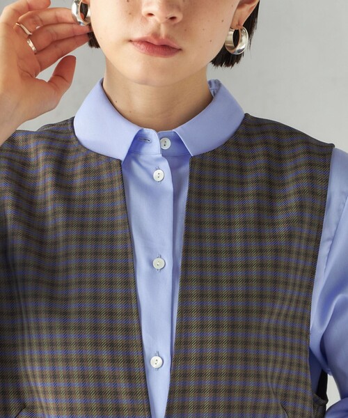 SHIPS（シップス）の「〈手洗い可能〉アジャスト ボタン チェック ジャンパー スカート（ジャンパースカート・レディース・ブラウン・36/38）」の7枚目の写真