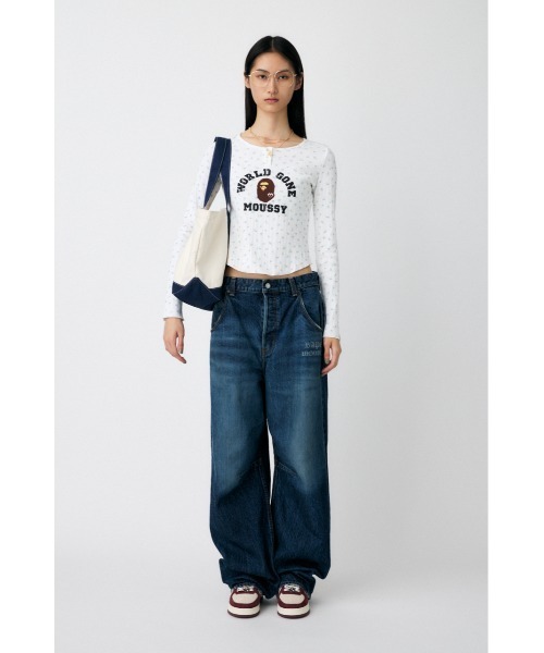 MOUSSY（マウジー）の「BP/MS HENRY NECK ロングスリーブTシャツ（Tシャツ/カットソー・レディース・杢グレー/ホワイト系その他・FREE）」の5枚目の写真