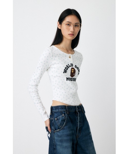 MOUSSY（マウジー）の「BP/MS HENRY NECK ロングスリーブTシャツ（Tシャツ/カットソー・レディース・杢グレー/ホワイト系その他・FREE）」の7枚目の写真