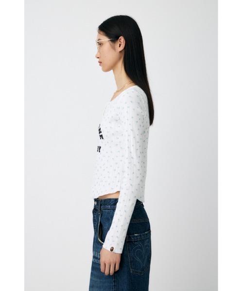 MOUSSY（マウジー）の「BP/MS HENRY NECK ロングスリーブTシャツ（Tシャツ/カットソー・レディース・杢グレー/ホワイト系その他・FREE）」の8枚目の写真