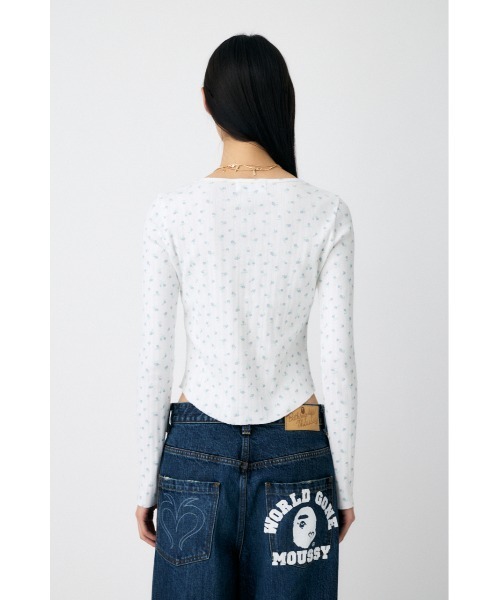 MOUSSY（マウジー）の「BP/MS HENRY NECK ロングスリーブTシャツ（Tシャツ/カットソー・レディース・杢グレー/ホワイト系その他・FREE）」の9枚目の写真
