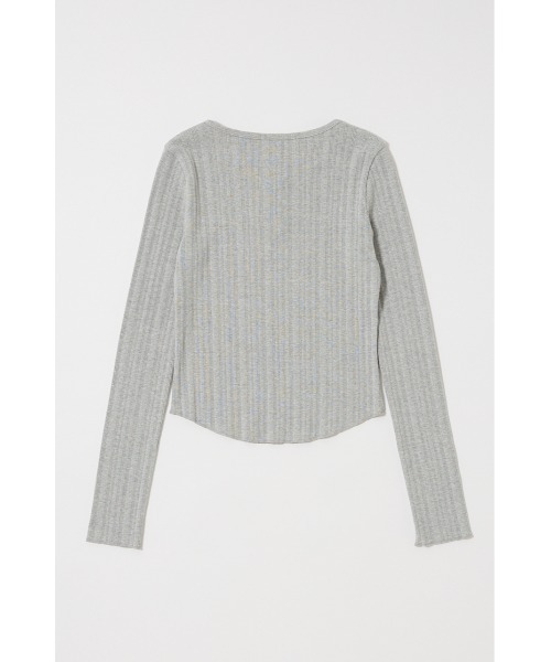MOUSSY（マウジー）の「BP/MS HENRY NECK ロングスリーブTシャツ（Tシャツ/カットソー・レディース・杢グレー/ホワイト系その他・FREE）」の16枚目の写真
