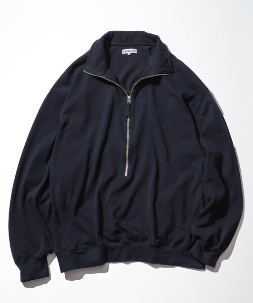 CAHLUMN（カウラム）の「CAHLUMN/カウラム Heavy Weight Jersey 3/4-Zip Cadet Collar Shirt/ヘビーウェイトジャージー ハーフジップ カデットカラーシャツ（スウェット・メンズ・ブルー/ホワイト/ライトグレー/ネイビー・X-LARGE/XX-LARGE/LARGE/MEDIUM）」の3枚目の写真