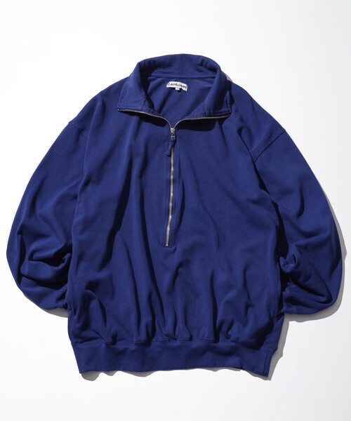 CAHLUMN（カウラム）の「CAHLUMN/カウラム Heavy Weight Jersey 3/4-Zip Cadet Collar Shirt/ヘビーウェイトジャージー ハーフジップ カデットカラーシャツ（スウェット・メンズ・ブルー/ホワイト/ライトグレー/ネイビー・X-LARGE/XX-LARGE/LARGE/MEDIUM）」の4枚目の写真