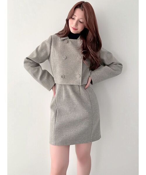 RESEXXY（リゼクシー）の「コルセットミニジャンスカ【セットアップ着用可能】（ジャンパースカート・レディース・グレー/チャコールグレー/ホワイト・FREE）」の5枚目の写真