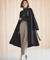 RUIRUE BOUTIQUE（ルイルエブティック）の「ウールリバー ハンドステッチ コート ｜ アウター / ウールコート / ウール100％コート / ノーカラーコート / リバーコート / ウールリバーコート / リバーウールコート / ロングコート（その他アウター）」