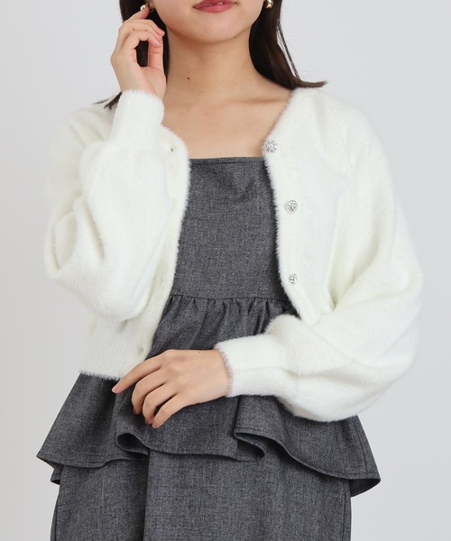 ASTORIA ODIER(アストリアオディール)の「ラメファザーアソートボタンカーディガン(カーディガン/ボレロ・レディース・ホワイト/アイボリー/サックスブルー/ラベンダー・MEDIUM)」の13枚目の写真