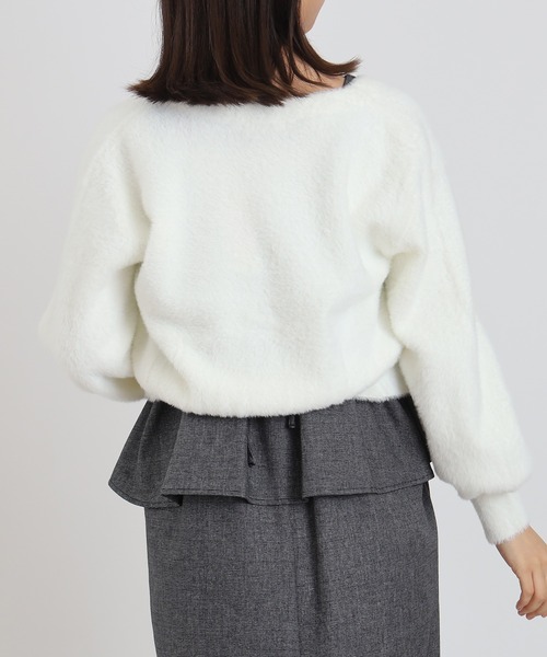 ASTORIA ODIER(アストリアオディール)の「ラメファザーアソートボタンカーディガン(カーディガン/ボレロ・レディース・ホワイト/アイボリー/サックスブルー/ラベンダー・MEDIUM)」の5枚目の写真