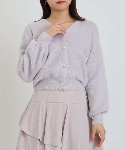 ASTORIA ODIER(アストリアオディール)の「ラメファザーアソートボタンカーディガン(カーディガン/ボレロ・レディース・ホワイト/アイボリー/サックスブルー/ラベンダー・MEDIUM)」の14枚目の写真