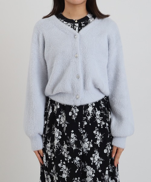 ASTORIA ODIER(アストリアオディール)の「ラメファザーアソートボタンカーディガン(カーディガン/ボレロ・レディース・ホワイト/アイボリー/サックスブルー/ラベンダー・MEDIUM)」の17枚目の写真