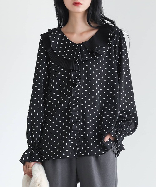 フリルドット柄ブラウス』（シャツ/ブラウス）｜somari imagination
