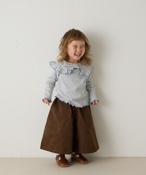 riziere（リジェール）の「ブラッシュコットンスカートライクパンツ（その他パンツ・キッズ・ブラック/ブラウン・90/100/110/120/130/140/150）」の2枚目の写真