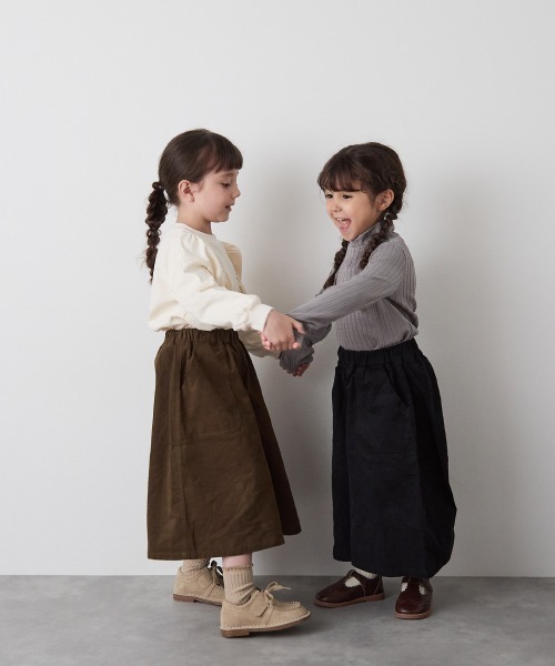 riziere（リジェール）の「ブラッシュコットンスカートライクパンツ（その他パンツ・キッズ・ブラック/ブラウン・90/100/110/120/130/140/150）」の12枚目の写真