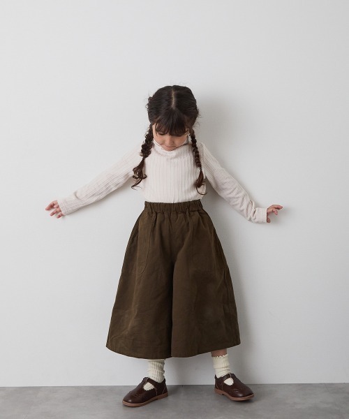 riziere（リジェール）の「ブラッシュコットンスカートライクパンツ（その他パンツ・キッズ・ブラック/ブラウン・90/100/110/120/130/140/150）」の14枚目の写真