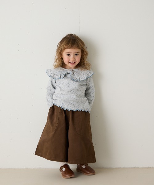 riziere（リジェール）の「ブラッシュコットンスカートライクパンツ（その他パンツ・キッズ・ブラック/ブラウン・90/100/110/120/130/140/150）」の3枚目の写真