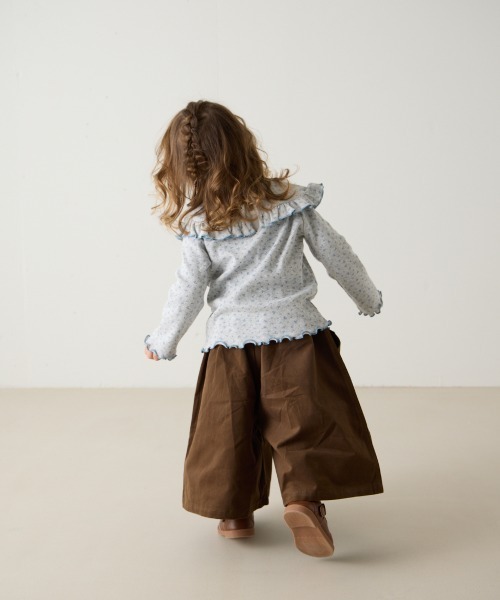 riziere（リジェール）の「ブラッシュコットンスカートライクパンツ（その他パンツ・キッズ・ブラック/ブラウン・90/100/110/120/130/140/150）」の4枚目の写真