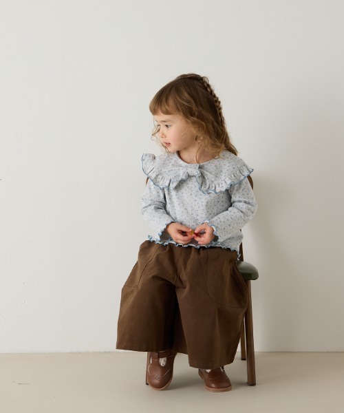 riziere（リジェール）の「ブラッシュコットンスカートライクパンツ（その他パンツ・キッズ・ブラック/ブラウン・90/100/110/120/130/140/150）」の6枚目の写真