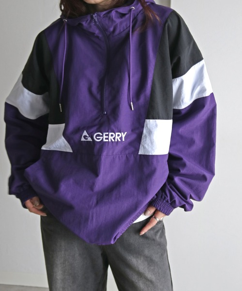 GERRY(ジェリー)の「【GERRY/ジェリー】 切替アノラックナイロンジャケット(ナイロンジャケット・メンズ・パープル/ホワイト/ブラック・M/L/XL)」の11枚目の写真
