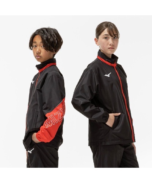 MIZUNO(ミズノ )の「ミズノ JRブレスウォーマジャケット(ジャージ・キッズ・ブラック×レッド/ネイビー・130cm/140cm/150cm/160cm)」の7枚目の写真