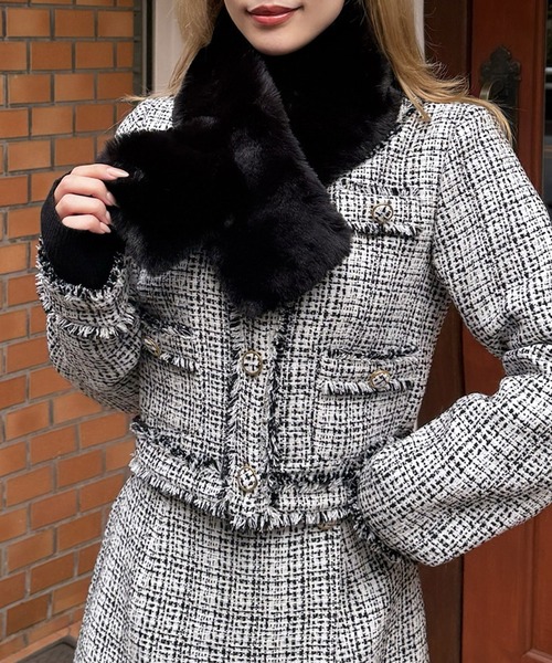 ROYAL PARTY（ロイヤルパーティー）の「ファーティペット（マフラー・レディース・ブラック/オフホワイト/ベージュ・FREE）」の3枚目の写真