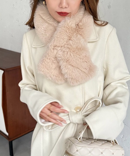 ROYAL PARTY（ロイヤルパーティー）の「ファーティペット（マフラー・レディース・ブラック/オフホワイト/ベージュ・FREE）」の9枚目の写真