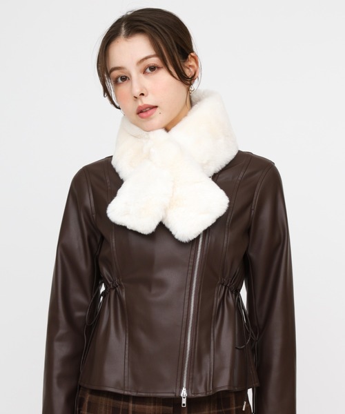 ROYAL PARTY（ロイヤルパーティー）の「ファーティペット（マフラー・レディース・ブラック/オフホワイト/ベージュ・FREE）」の5枚目の写真