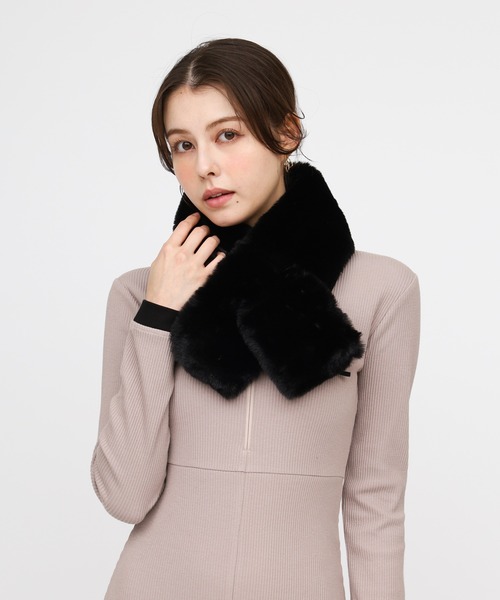 ROYAL PARTY（ロイヤルパーティー）の「ファーティペット（マフラー・レディース・ブラック/オフホワイト/ベージュ・FREE）」の6枚目の写真