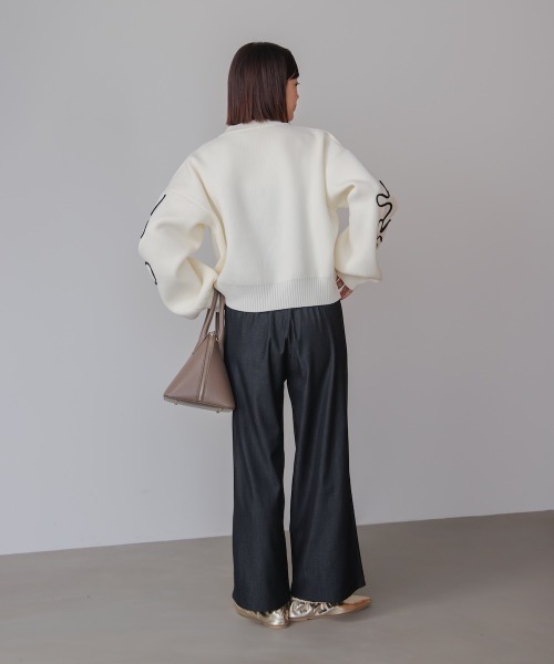 Bou Jeloud（ブージュルード）の「コード刺繍ニット（ニット/セーター・レディース・チャコールグレー/オフホワイト・38）」の9枚目の写真