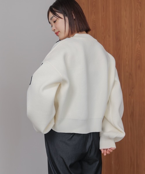 Bou Jeloud（ブージュルード）の「コード刺繍ニット（ニット/セーター・レディース・チャコールグレー/オフホワイト・38）」の10枚目の写真