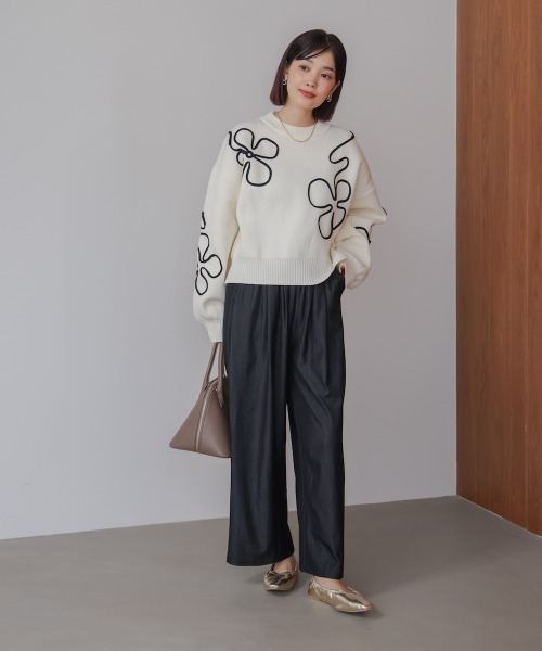 Bou Jeloud（ブージュルード）の「コード刺繍ニット（ニット/セーター・レディース・チャコールグレー/オフホワイト・38）」の13枚目の写真