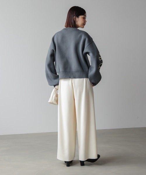 Bou Jeloud（ブージュルード）の「コード刺繍ニット（ニット/セーター・レディース・チャコールグレー/オフホワイト・38）」の21枚目の写真