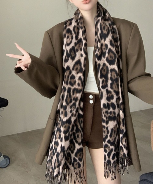 セール】レオパード柄マフラー（マフラー）｜2ly2（トゥーリートゥー
